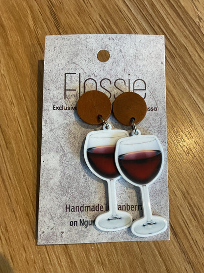 *Earrings Wine Glass Dangles