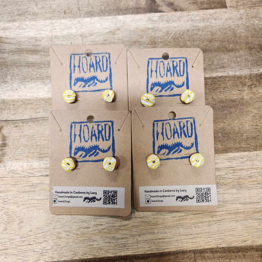 Clay Earrings - Lemon Donuts