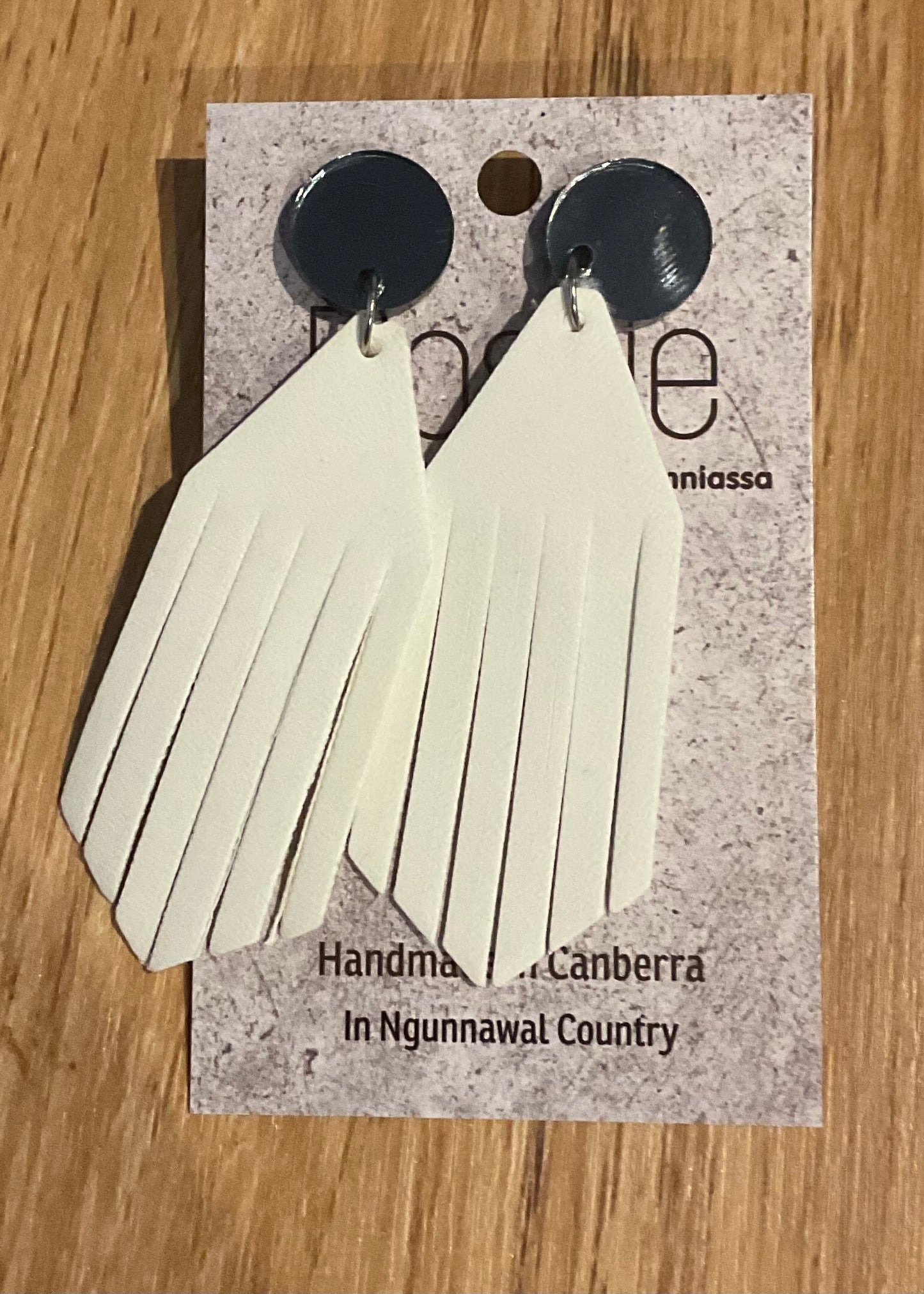 *Earrings Medium White Tassel Dangles