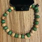 *Bracelet Wooden Beads Teal & Natural