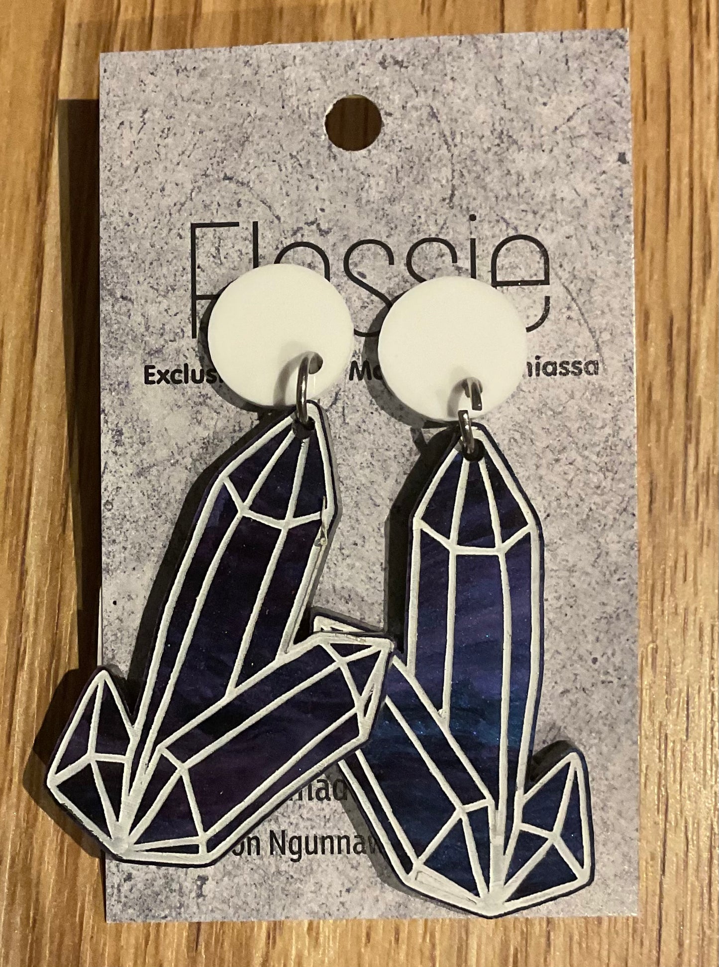 *Earrings Acrylic Hand Painted Crystals Dangles