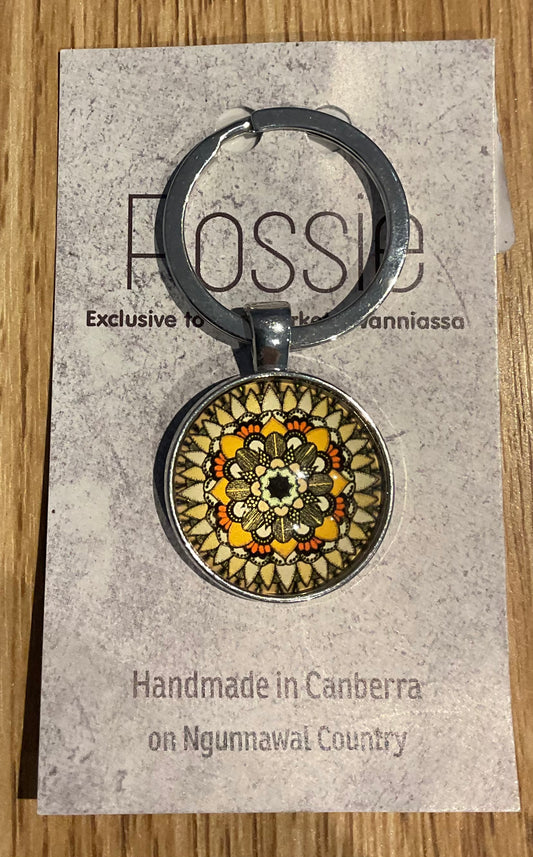 *Glass Dome Keychain Silver
