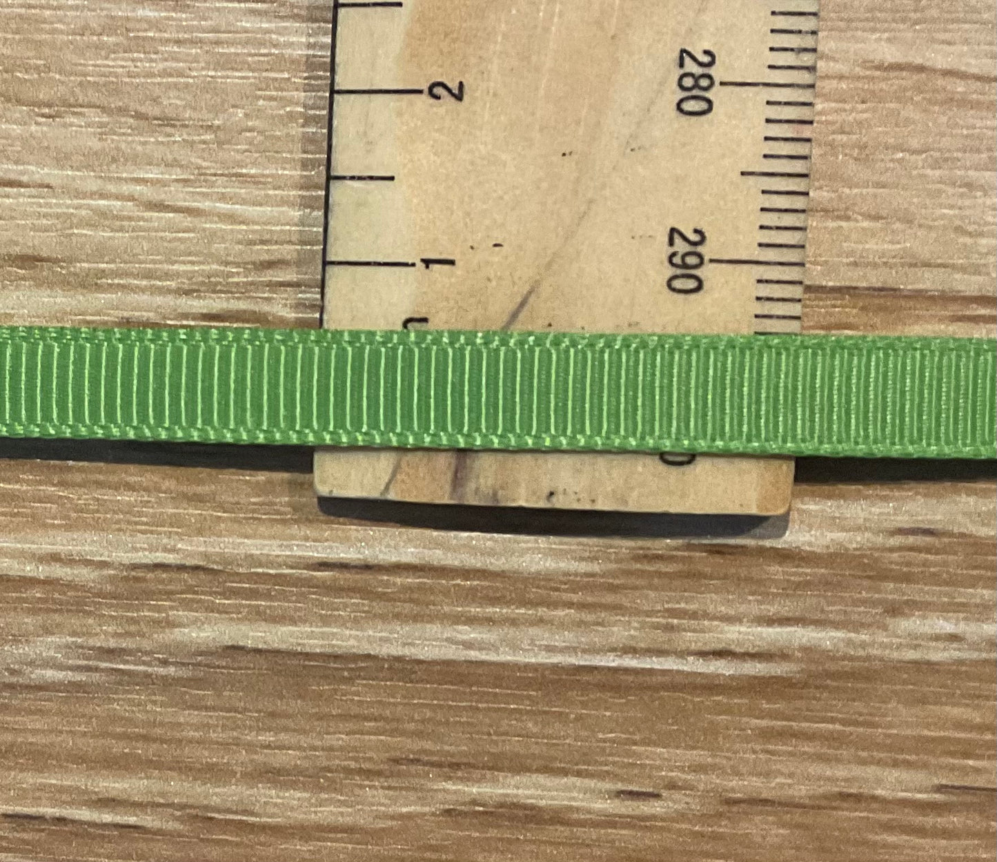 *Ribbon Green Grosgrain 6mm Per Metre
