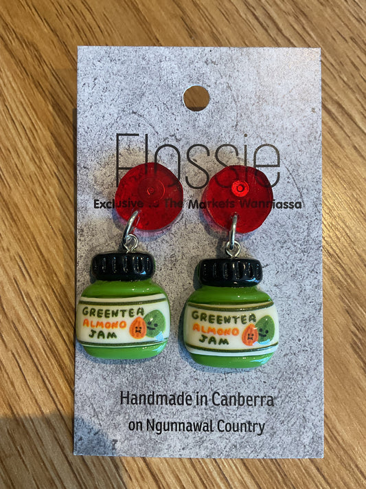 *Earrings Green Tea Jam Dangles