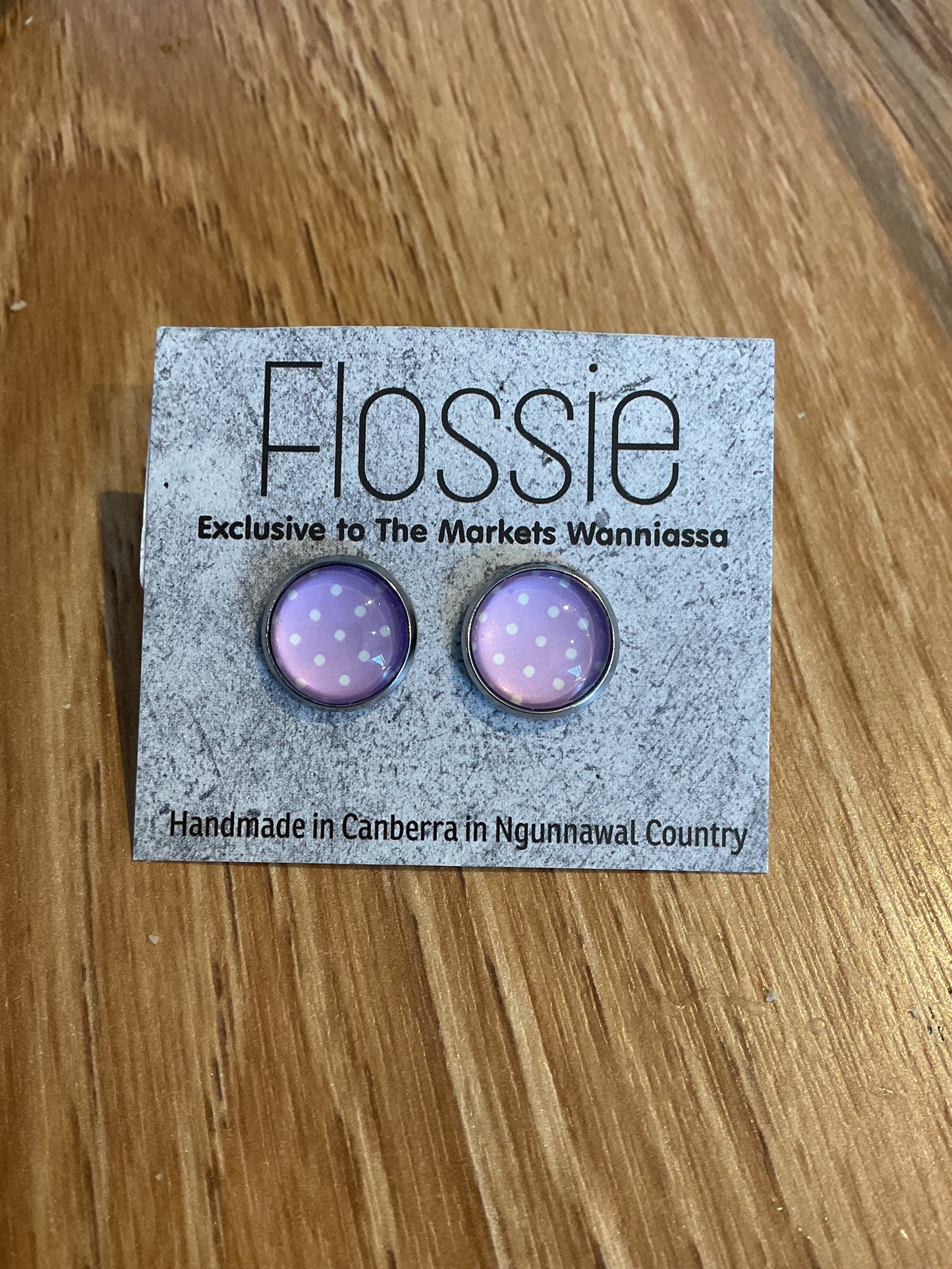*Earrings Purple Spots Studs