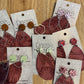 *Earrings Embossed Flowers Maroon Dangles