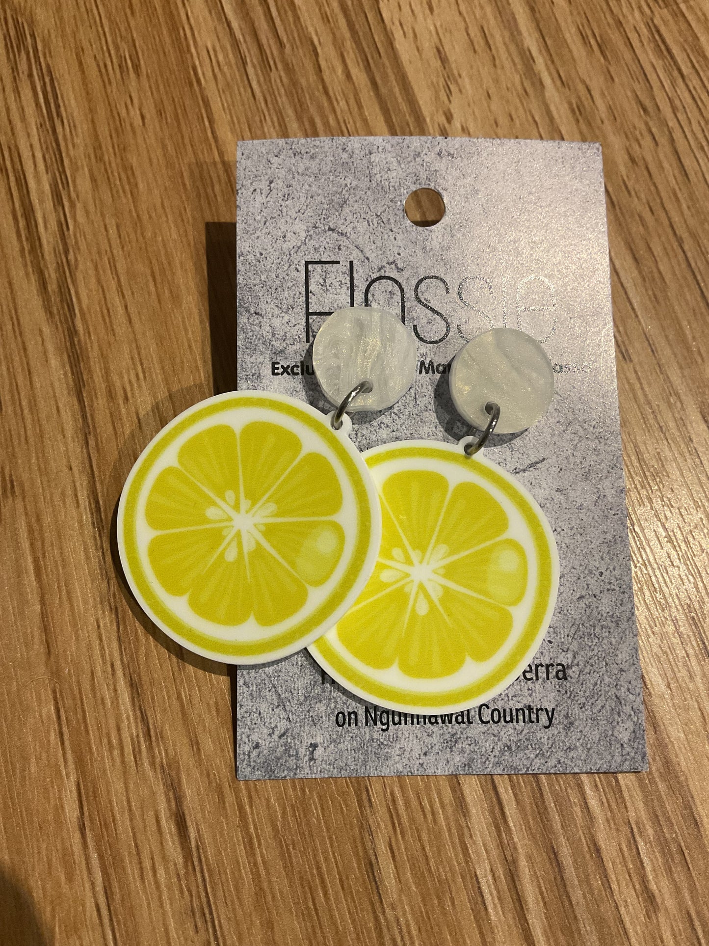 *Earrings Sliced Lemon Dangles