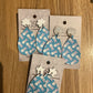 *Earrings Vinyl Blue Bunnies Dangles