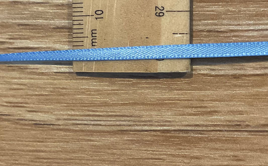*Ribbon Blue Satin 3mm Per Metre