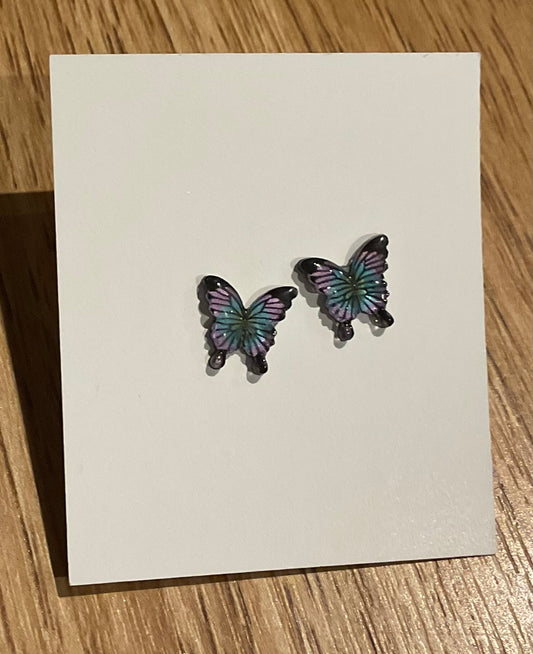 *Earrings Teeny Pink/Blue Butterfly Studs