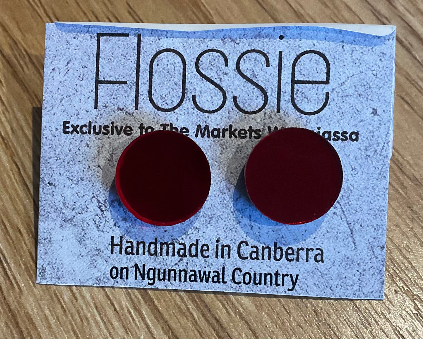 *Earrings Red Round Studs
