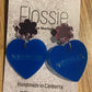 *Earrings Acrylic Blue Heart "NETFLIX" Dangles