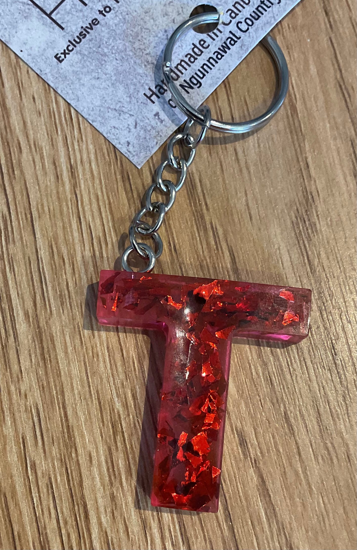 *Keychain Resin Letter T