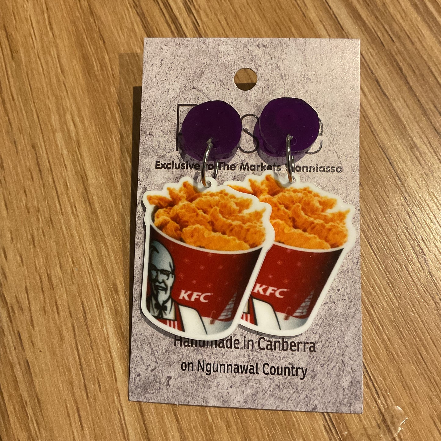 *Earrings Fried Chicken Dangles