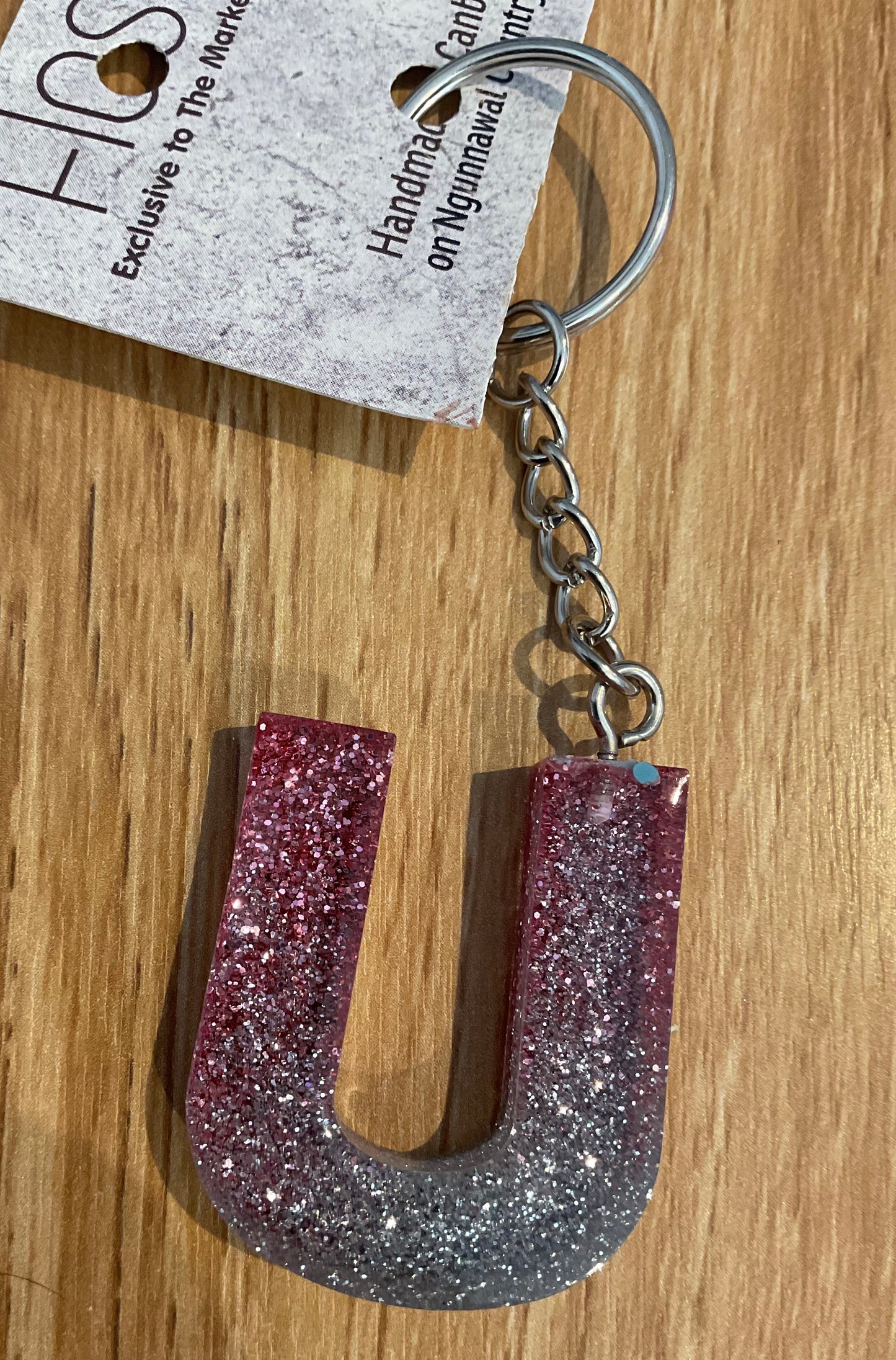 *Keychain Resin Letter U