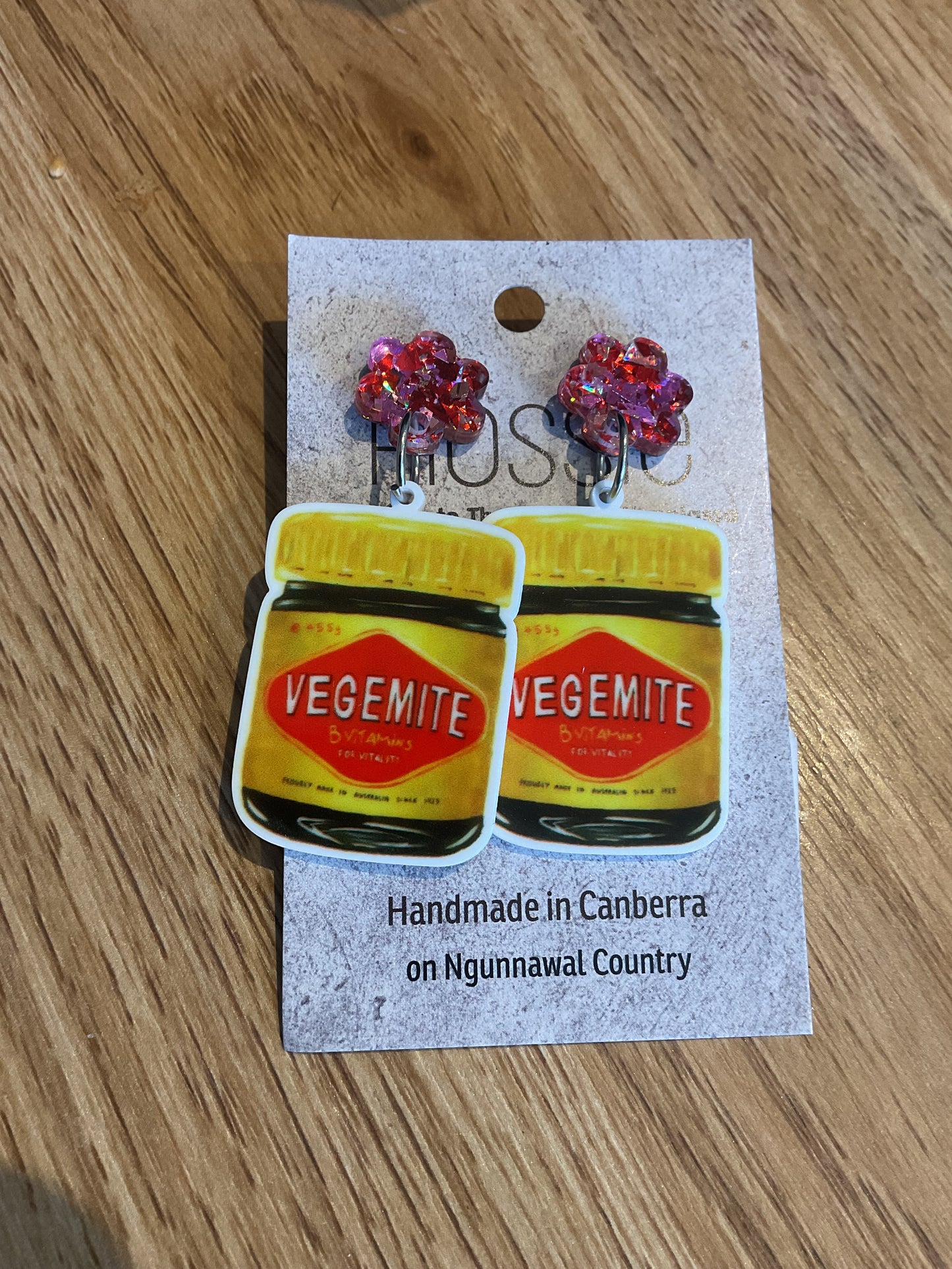 *Earrings Vegemite Dangles