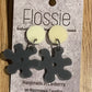 *Earrings Acrylic Grey Flower Dangles