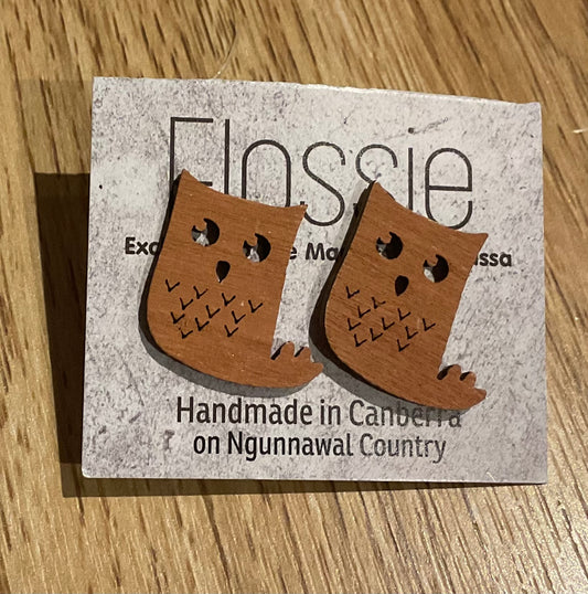 *Earrings Painted Owl Studs