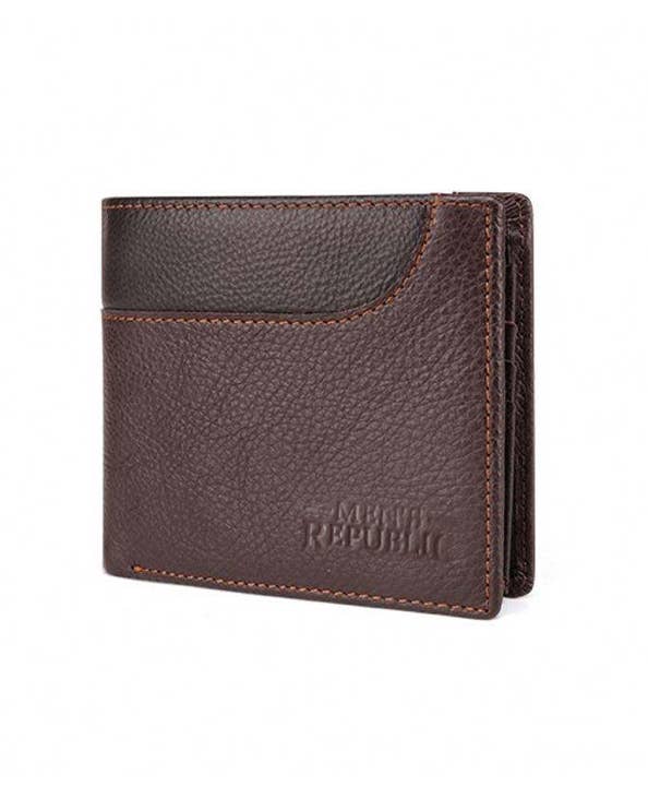 Men's Republic Leather Wallet - Coffee
