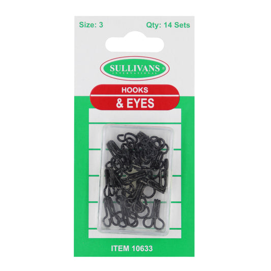 Hook and Eyes size 3 - Black