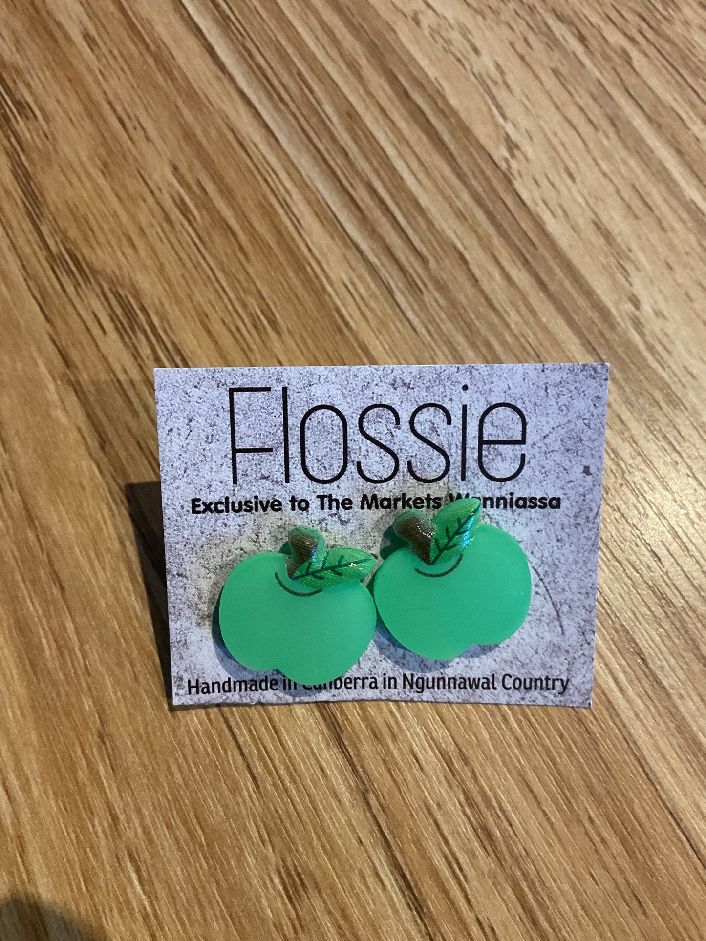 *Earrings Green Apple Studs