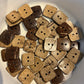 *Loose Buttons -Coconut Shell  Square