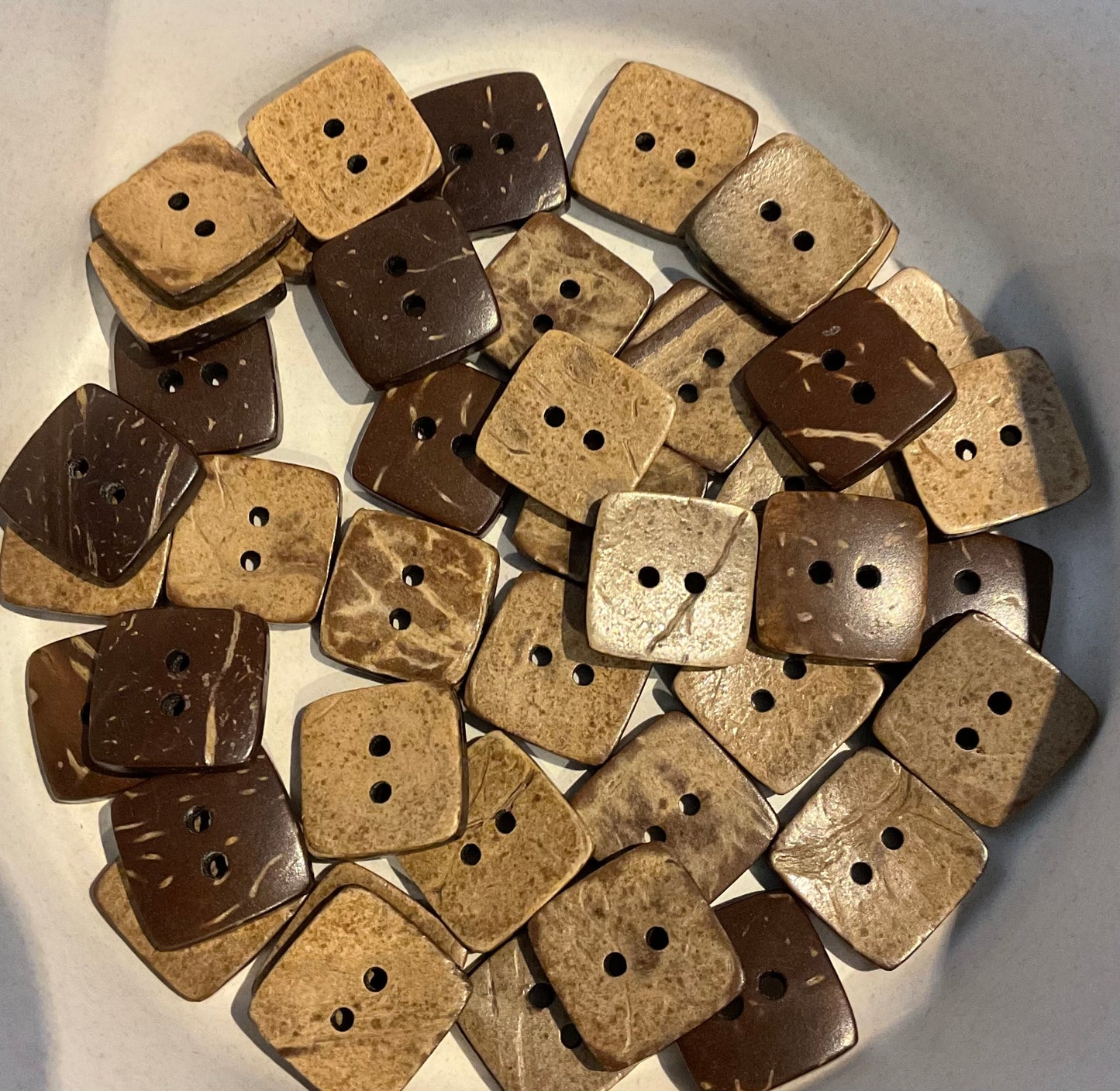*Loose Buttons -Coconut Shell  Square