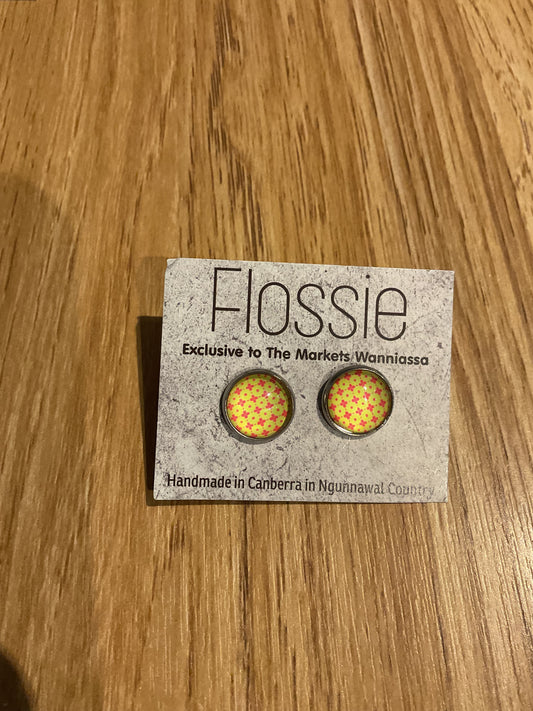 *Earrings Orange Yellow Studs