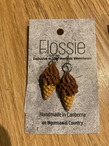 *Earrings Chocolate Ice Cream Dangles