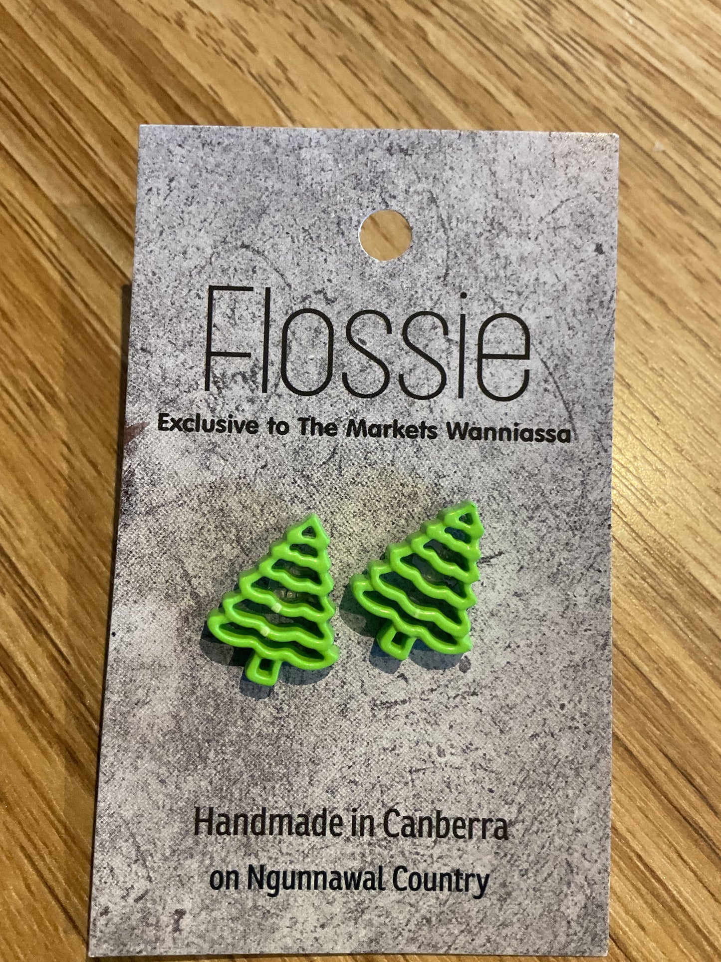 *Earrings Green Tree Studs