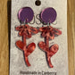 *Earrings Acrylic Pink Pearl Flower Dangles
