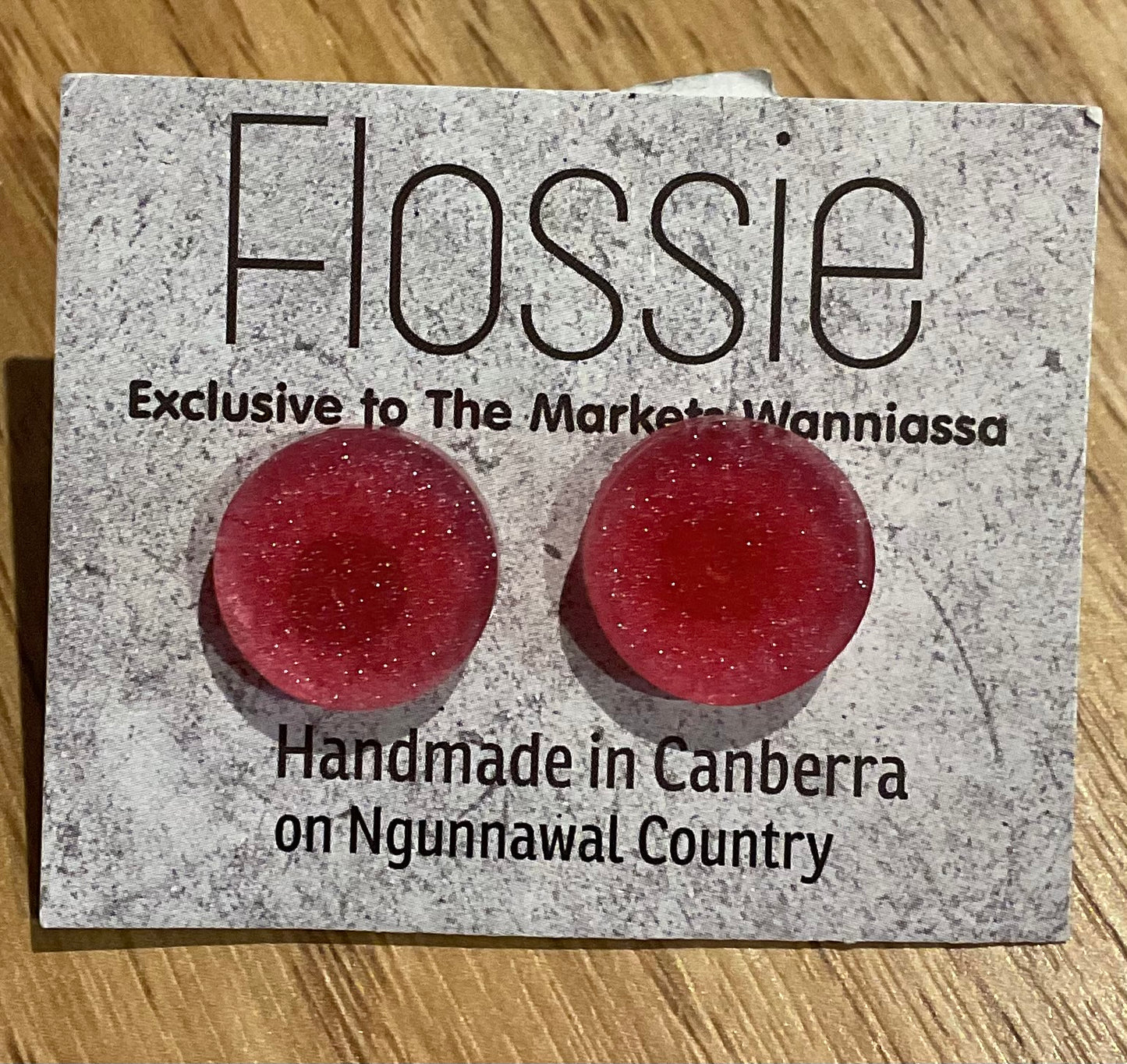 *Earrings Resin Red Studs