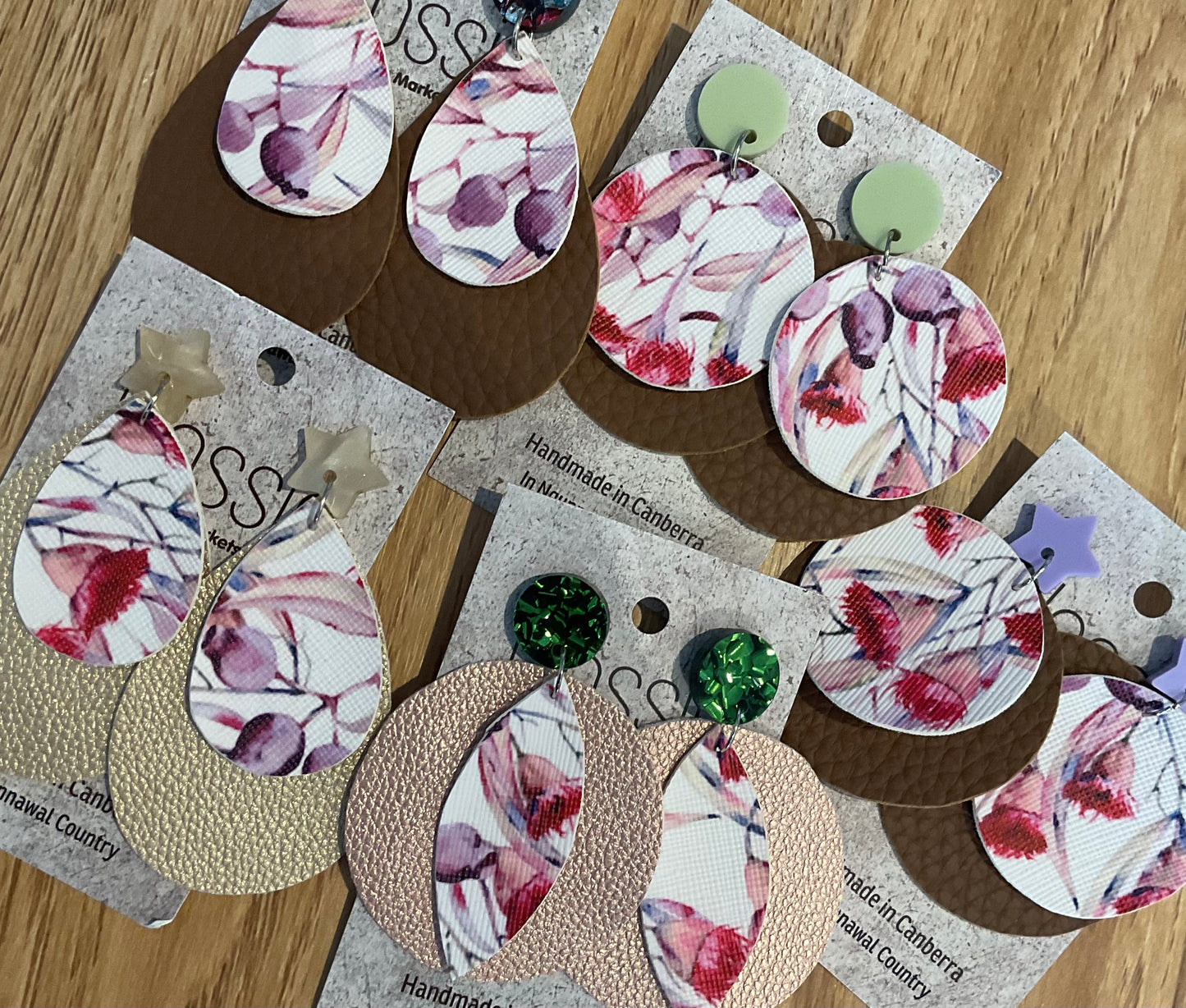 *Earrings Pink Gumnut Dangles