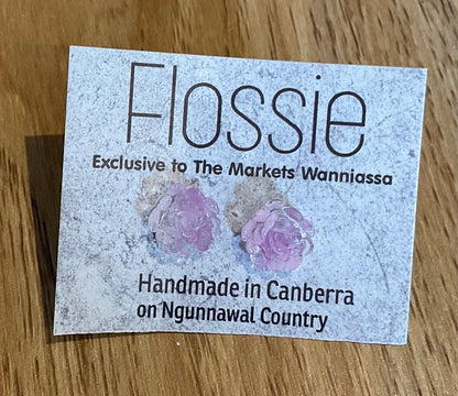 *Earrings Purple Flower Studs