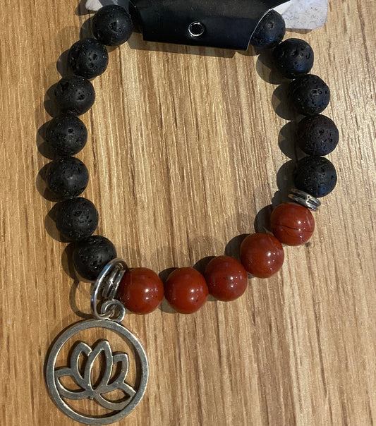 *Bracelet Lava Beads and Gemstones