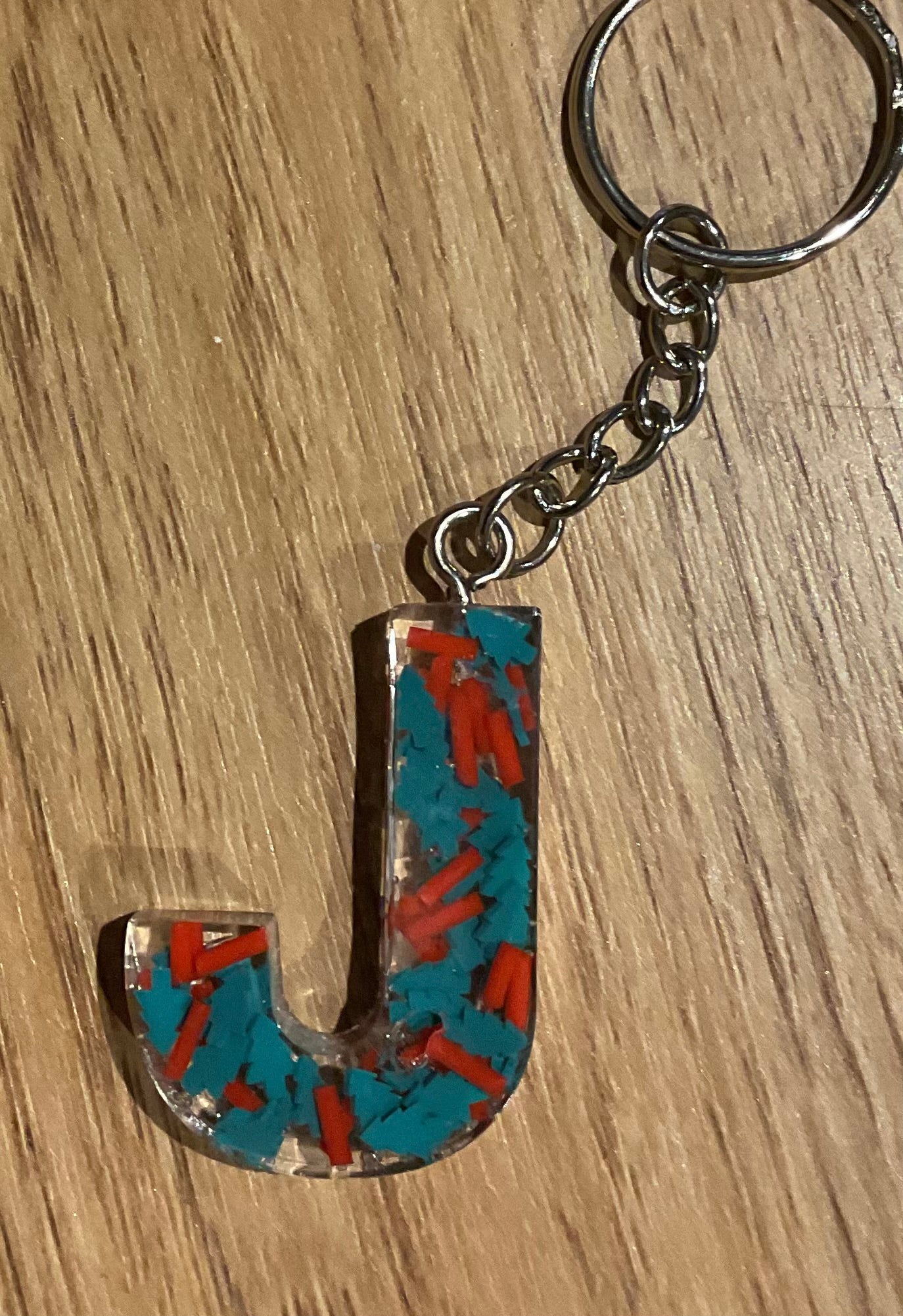*Keychain Resin Letter J