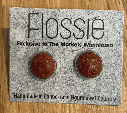 *Earrings Gemstone Dome Studs