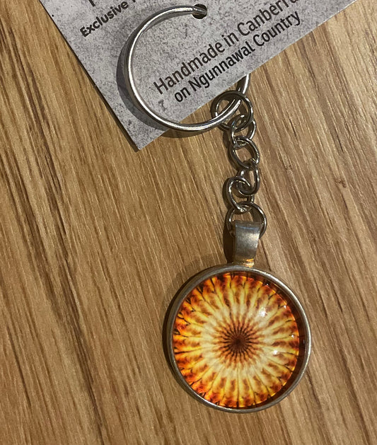 *Glass Dome Keychain Silver