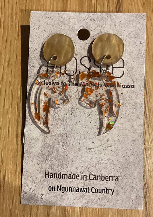 *Earrings Acrylic Gumnut Dangles