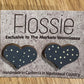 *Earrings Hand Painted Blue Heart Studs