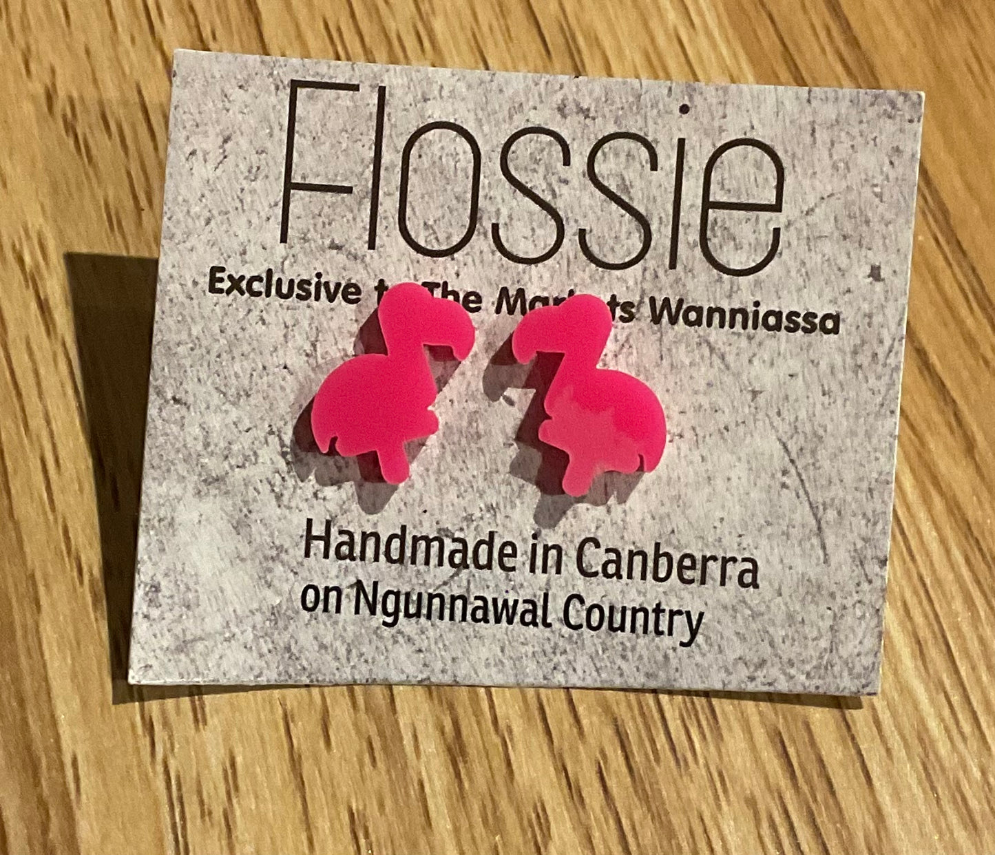 *Earrings Pink Flamingo Studs