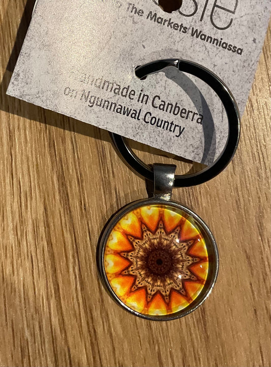 *Glass Dome Keychain Silver