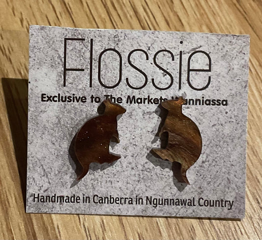 *Earrings Brown Kangaroo Studs