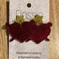 *Earrings Acrylic Mirror Heart Yarn Dangles