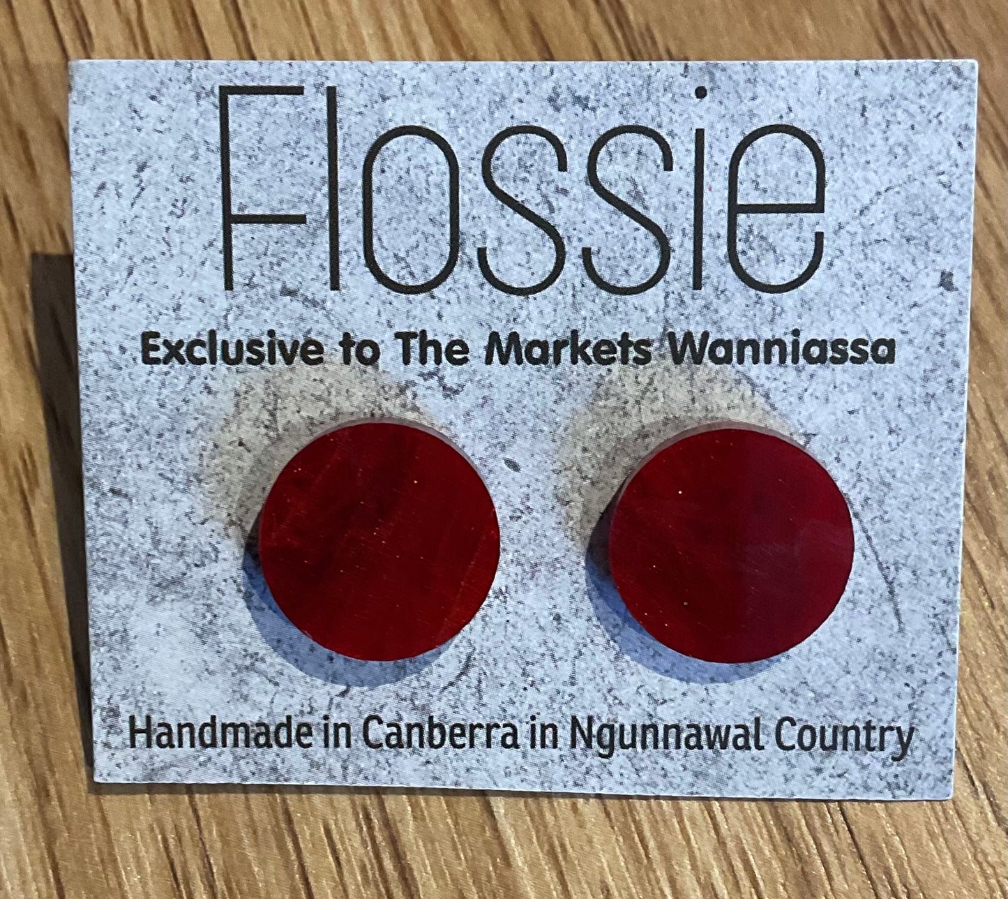 *Earrings Red Round Studs