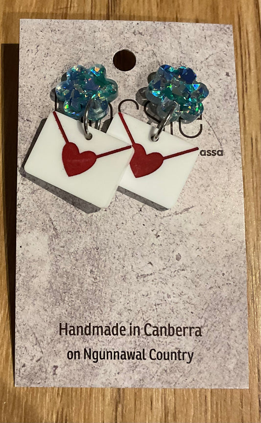 *Earrings Acrylic Envelope Dangles