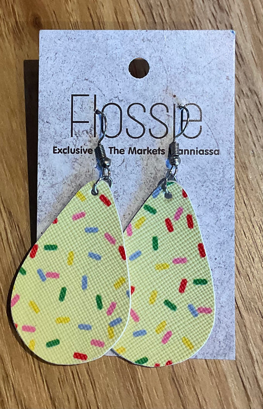 *Earrings Yellow Sprinkles Dangles