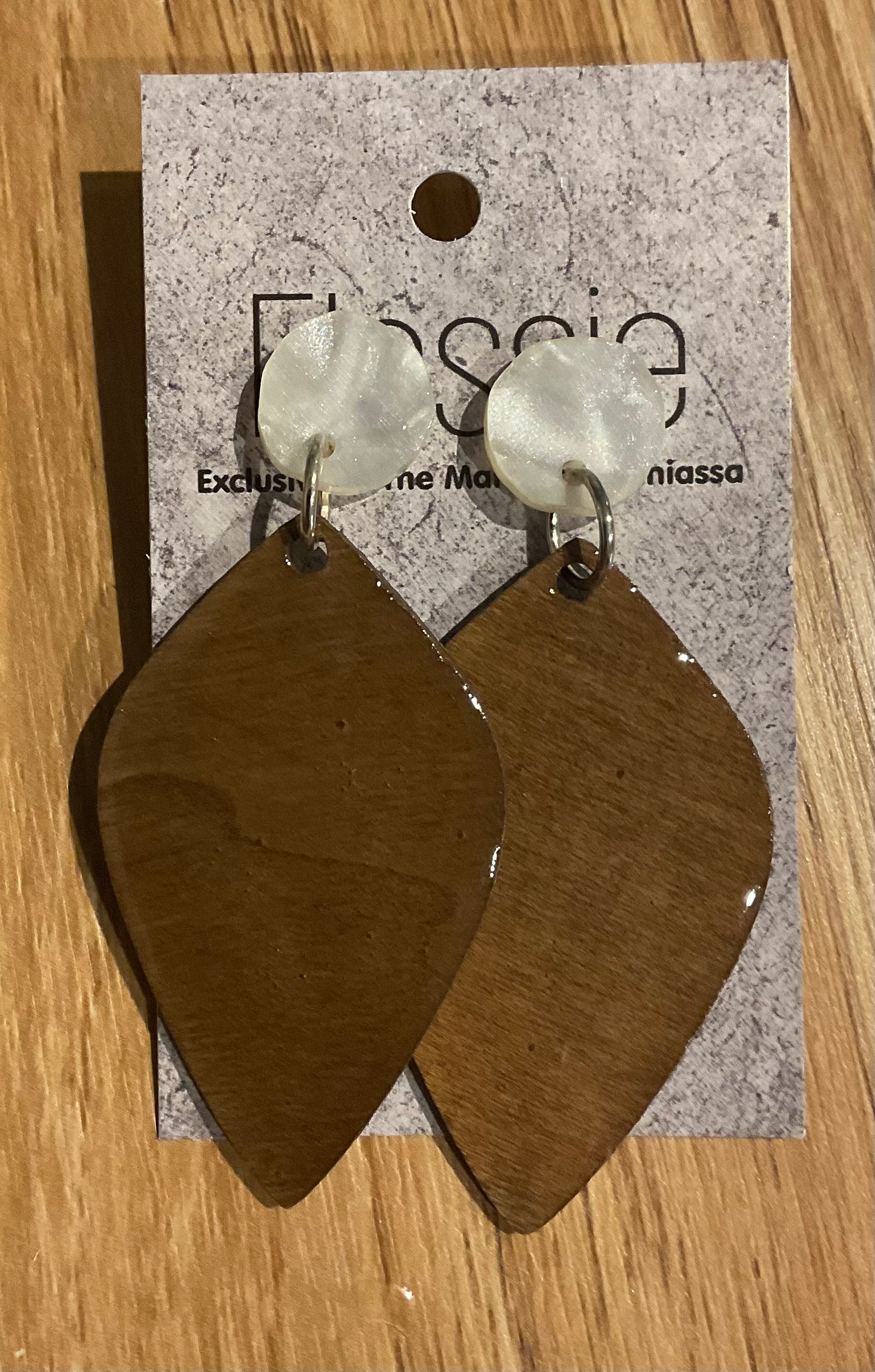 *Earrings Hand Painted Bronze Resin Dangles