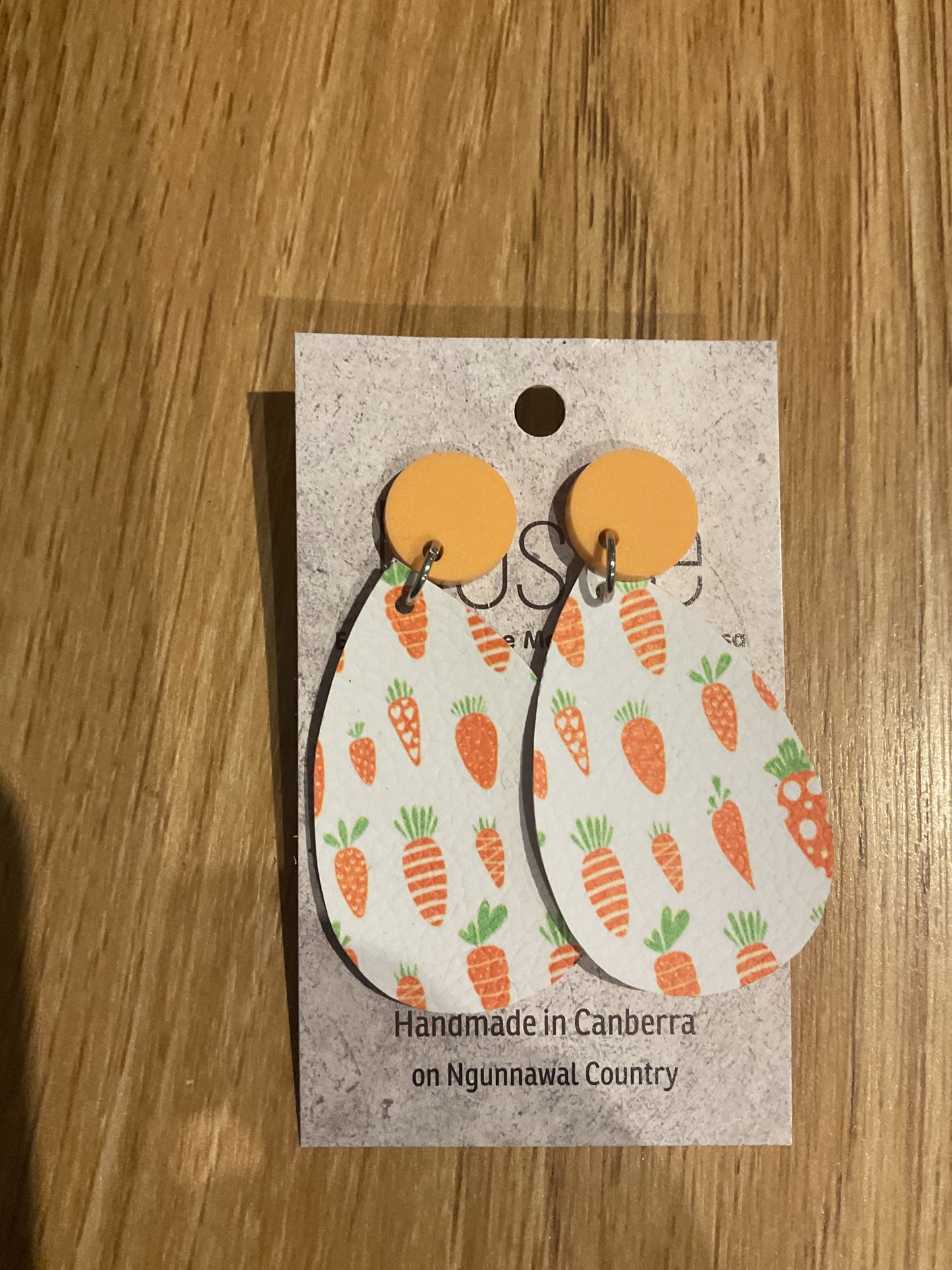 *Earrings Vinyl Carrot Dangles