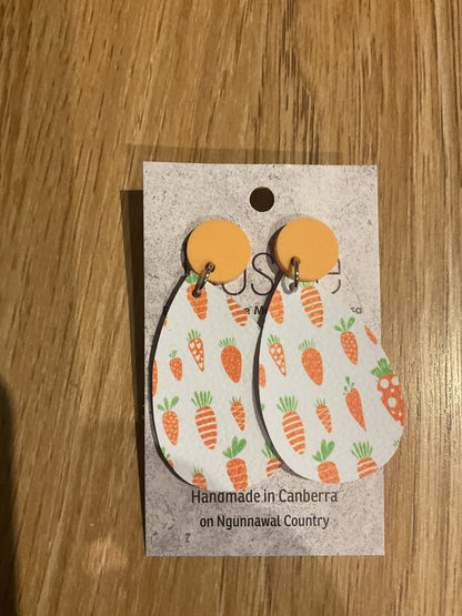 *Earrings Vinyl Carrot Dangles